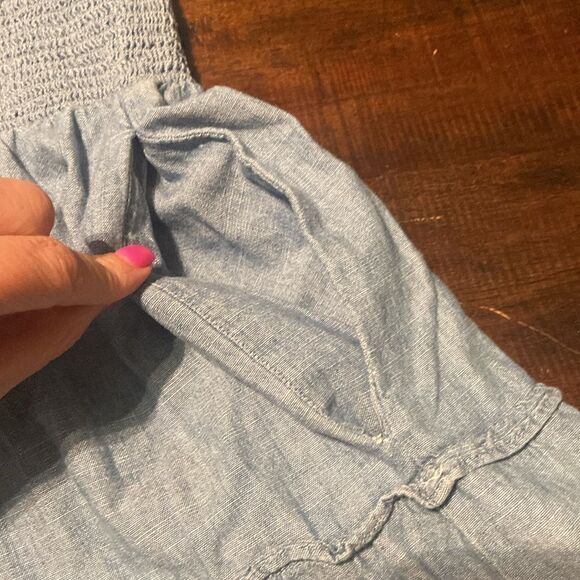 J.Crew Chambray smocked mini dress Small - Picture 4 of 11